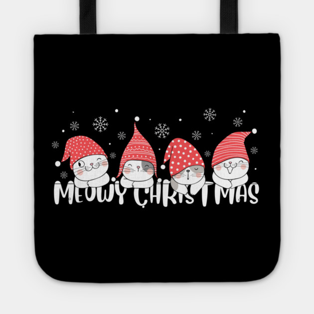 Cute Meowy Christmas Cats Tote by Creatifly Graphic Tees