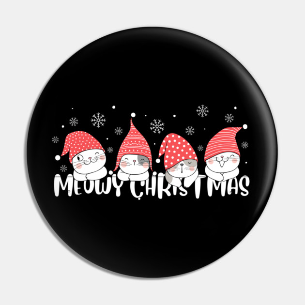 Cute Meowy Christmas Cats Pin by Creatifly Graphic Tees