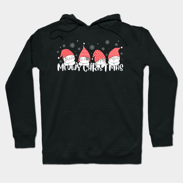 Cute Meowy Christmas Cats Hoodie by Creatifly Graphic Tees