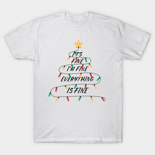 Minimalist Christmas Light Tree with Golden Star Topper T-Shirt by Creatifly Graphic Tees
