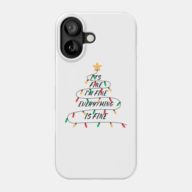 Minimalist Christmas Light Tree with Golden Star Topper Phone Case by Creatifly Graphic Tees