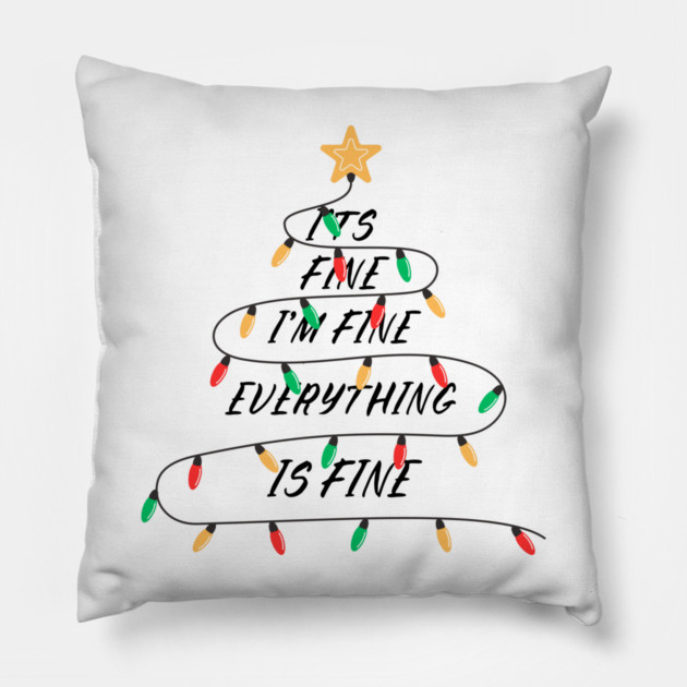 Minimalist Christmas Light Tree with Golden Star Topper Pillow by Creatifly Graphic Tees