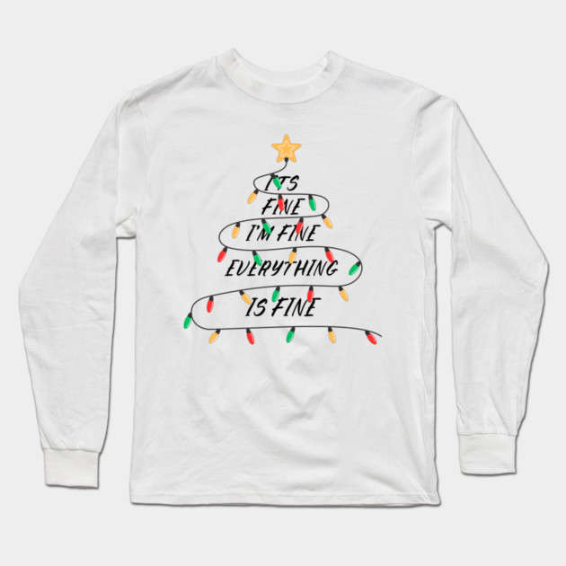 Minimalist Christmas Light Tree with Golden Star Topper Long Sleeve T-Shirt by Creatifly Graphic Tees