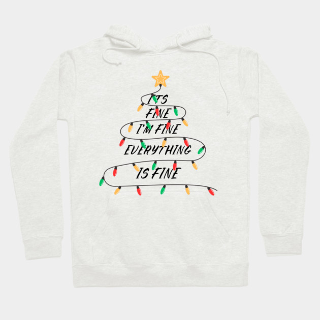 Minimalist Christmas Light Tree with Golden Star Topper Hoodie by Creatifly Graphic Tees