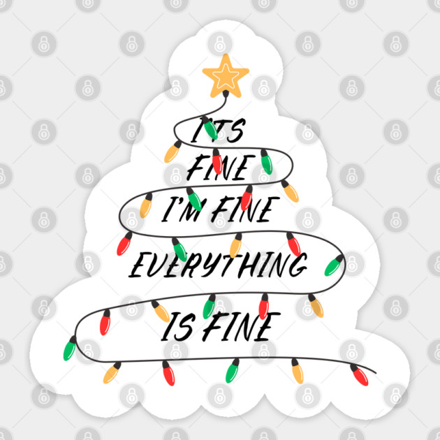 Minimalist Christmas Light Tree with Golden Star Topper Sticker by Creatifly Graphic Tees