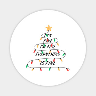 Minimalist Christmas Light Tree with Golden Star Topper Magnet