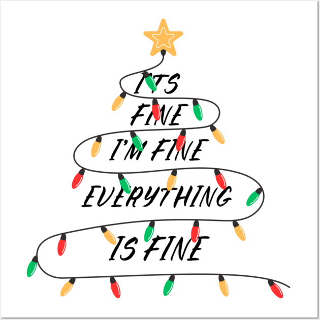 Minimalist Christmas Light Tree with Golden Star Topper Wall Art by Creatifly Graphic Tees