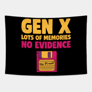 Retro Floppy Disk Humor – Gen X No Proof Tapestry