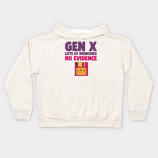 Retro-Floppy-Disk-Humor–Gen-X-No-Proof Kids Hoodie