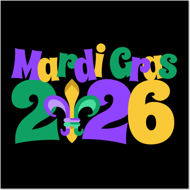 Mardi Gras 2026 fleur-de-lis Wall Art by HolidayBug