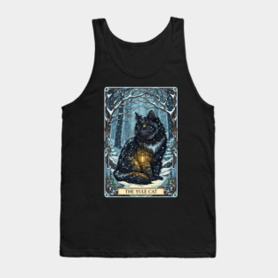 Creepmas Vintage The Yule Cat Tarot Card Dark Christmas Tank Top
