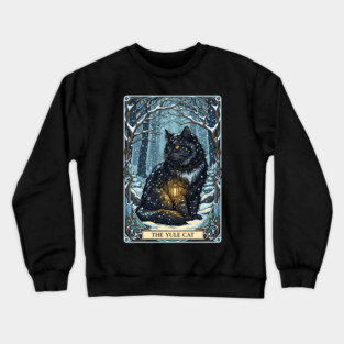 Creepmas Vintage The Yule Cat Tarot Card Dark Christmas Crewneck Sweatshirt