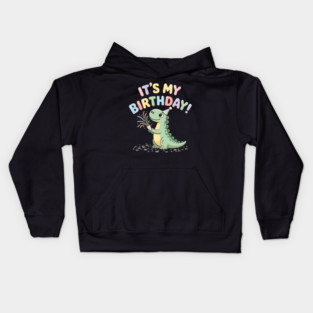 It’s My Birthday Dino – Cute Dinosaur Party Popper Kids Birthday Kids Hoodie