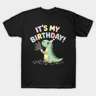 It’s My Birthday Dino – Cute Dinosaur Party Popper Kids Birthday T-Shirt