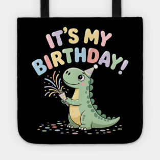 It’s My Birthday Dino – Cute Dinosaur Party Popper Kids Birthday Tote