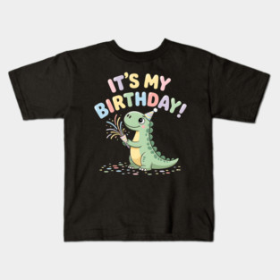 It’s My Birthday Dino – Cute Dinosaur Party Popper Kids Birthday Kids T-Shirt