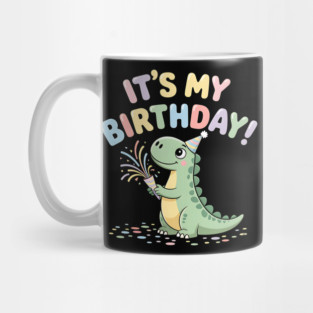 It’s My Birthday Dino – Cute Dinosaur Party Popper Kids Birthday Mug