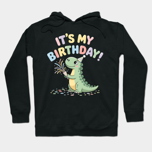 It’s My Birthday Dino – Cute Dinosaur Party Popper Kids Birthday Hoodie by ArtistTee ⭐⭐⭐⭐⭐