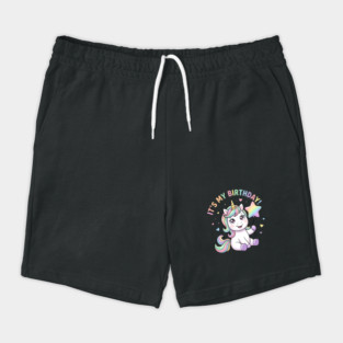 It’s My Birthday Unicorn – Cute Star Balloon Girls Birthday Shorts