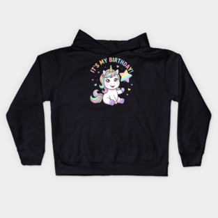 It’s My Birthday Unicorn – Cute Star Balloon Girls Birthday Kids Hoodie