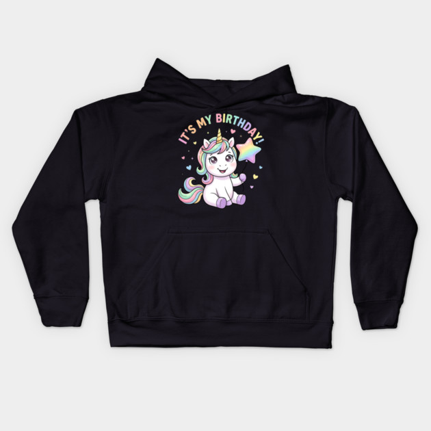 It’s My Birthday Unicorn – Cute Star Balloon Girls Birthday Kids Hoodie by ArtistTee ⭐⭐⭐⭐⭐