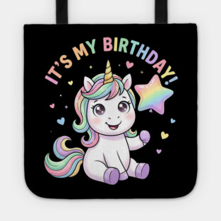 It’s My Birthday Unicorn – Cute Star Balloon Girls Birthday Tote