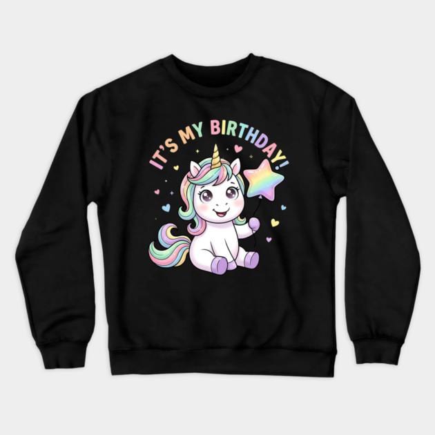 It’s My Birthday Unicorn – Cute Star Balloon Girls Birthday Crewneck Sweatshirt by ArtistTee ⭐⭐⭐⭐⭐