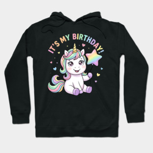 It’s My Birthday Unicorn – Cute Star Balloon Girls Birthday Hoodie