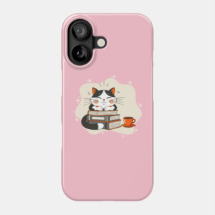 Blissful Bookworm Cat Phone Case
