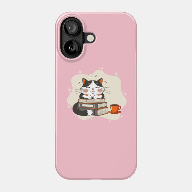 Blissful Bookworm Cat Phone Case by enrynz