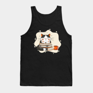 Blissful Bookworm Cat Tank Top