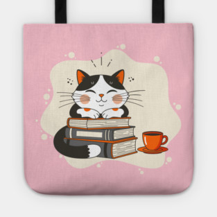 Blissful Bookworm Cat Tote