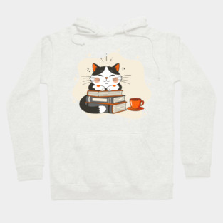 Blissful Bookworm Cat Hoodie