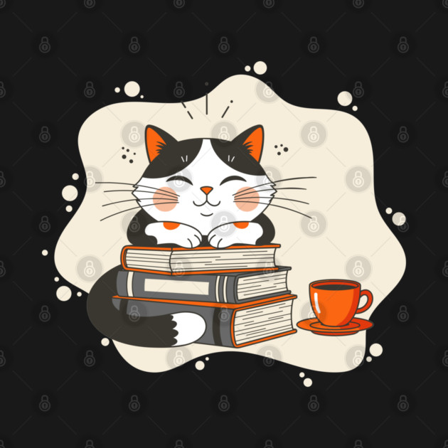 Blissful Bookworm Cat by enrynz