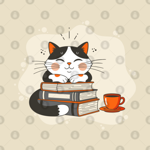 Blissful Bookworm Cat by enrynz