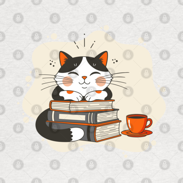Blissful Bookworm Cat by enrynz
