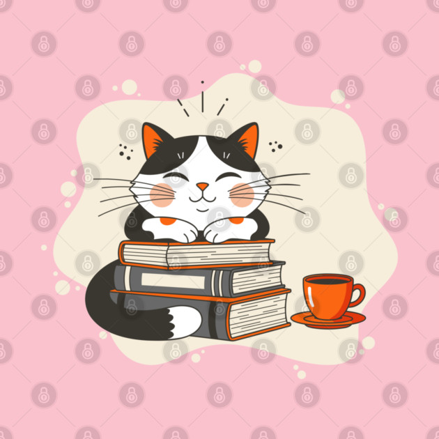 Blissful Bookworm Cat by enrynz