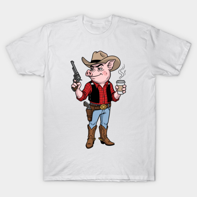 Pig Gunslinger T-Shirt by enrynz