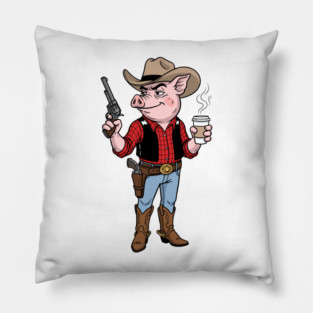 Pig Gunslinger Pillow