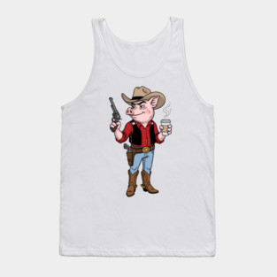 Pig Gunslinger Tank Top
