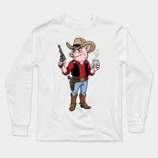 Pig Gunslinger Long Sleeve T-Shirt