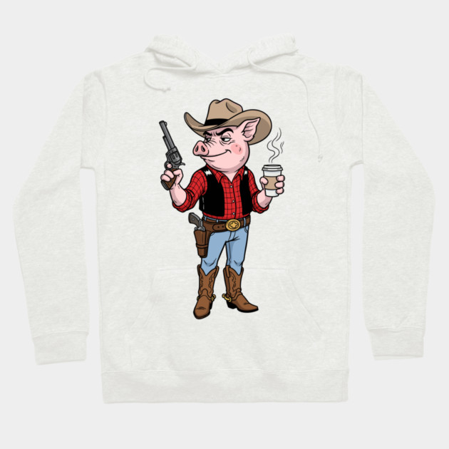 Pig Gunslinger Hoodie by enrynz