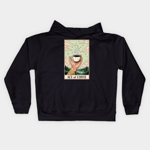 Ace Of Coffee Kids Hoodie by enrynz