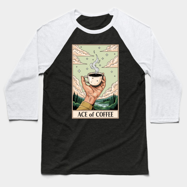 Ace Of Coffee Baseball T-Shirt by Digironin