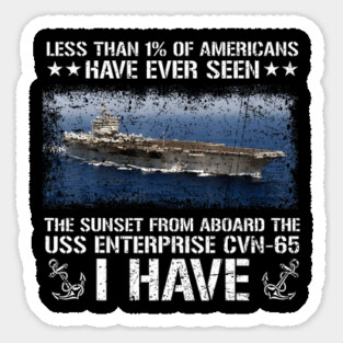 USS Enterprise CVN-65 Sunset Veteran Navy Aircraft Carrier Sticker