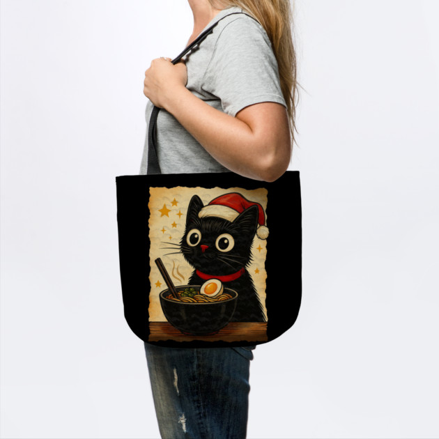 Funny Christmas Cat Ramen | Cute Holiday Noodle Lover Cat by Db Printed