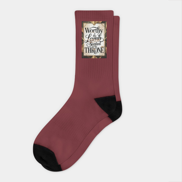 Jesus is The Worthy Lamb on The Throne. Socks by Gospel MotiVVaTTi