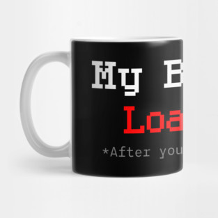 Brain Loading Pixel Humor – Retro American Glitch Style Mug