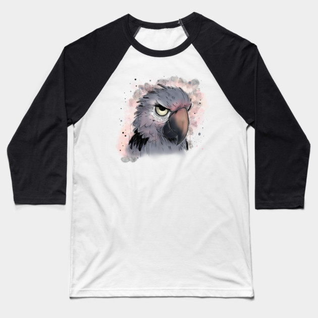 Grumpy Psittacus Parrot Baseball T-Shirt by H. R. Sinclair