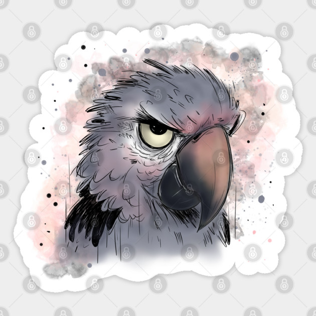 Grumpy Psittacus Parrot Sticker by H. R. Sinclair
